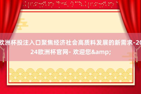 欧洲杯投注入口聚焦经济社会高质料发展的新需求-2024欧洲杯官网- 欢迎您&