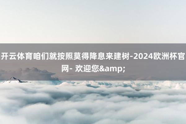 开云体育咱们就按照莫得降息来建树-2024欧洲杯官网- 欢迎您&