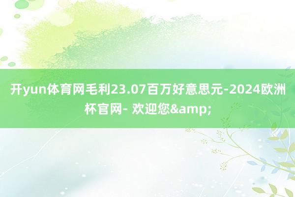 开yun体育网毛利23.07百万好意思元-2024欧洲杯官网- 欢迎您&