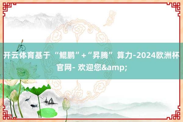 开云体育基于 “鲲鹏”+“昇腾” 算力-2024欧洲杯官网- 欢迎您&