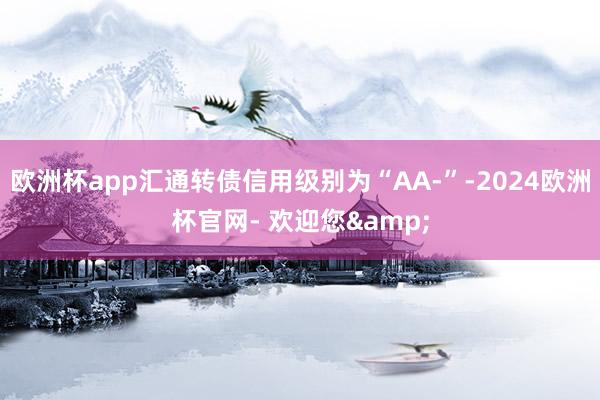 欧洲杯app汇通转债信用级别为“AA-”-2024欧洲杯官网- 欢迎您&