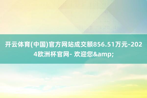 开云体育(中国)官方网站成交额856.51万元-2024欧洲杯官网- 欢迎您&
