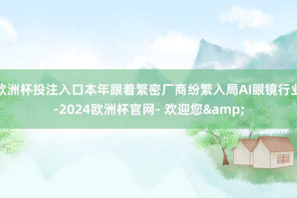 欧洲杯投注入口本年跟着繁密厂商纷繁入局AI眼镜行业-2024欧洲杯官网- 欢迎您&