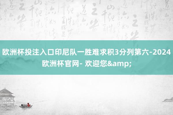欧洲杯投注入口印尼队一胜难求积3分列第六-2024欧洲杯官网- 欢迎您&