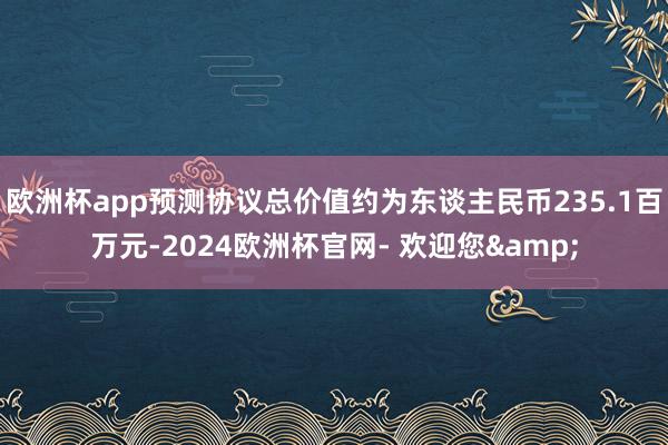 欧洲杯app预测协议总价值约为东谈主民币235.1百万元-2024欧洲杯官网- 欢迎您&